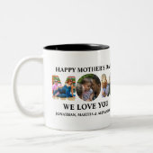 自分の3つの写真コラージュを作成Happy Mothers day ツートーンマグカップ (左)