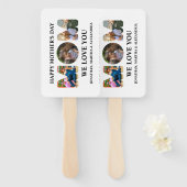 自分の3つの写真コラージュを作成Happy Mothers day ハンドファン (正面&裏面)