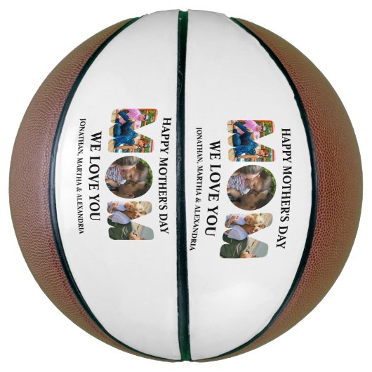 自分の3つの写真コラージュを作成Happy Mothers day バスケットボール (縦)