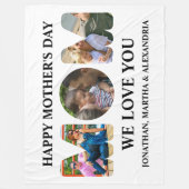 自分の3つの写真コラージュを作成Happy Mothers day フリースブランケット (正面)