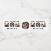 自分の3つの写真コラージュを作成Happy Mothers day ペットボトルラベル (シングルラベル)