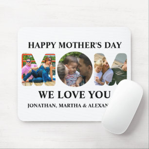 自分の3つの写真コラージュを作成Happy Mothers day マウスパッド