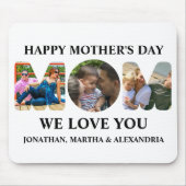 自分の3つの写真コラージュを作成Happy Mothers day マウスパッド (正面)
