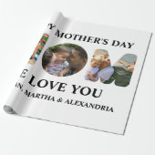 自分の3つの写真コラージュを作成Happy Mothers day ラッピングペーパー (アンロールド)
