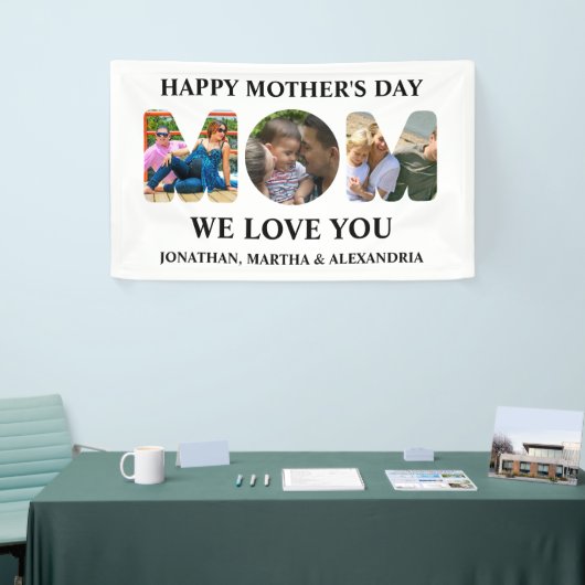 自分の3つの写真コラージュを作成Happy Mothers day 横断幕 (トレードショー)