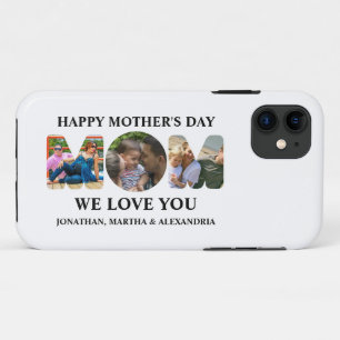 自分の3つの写真コラージュを作成Happy Mothers day iPhone 11 ケース