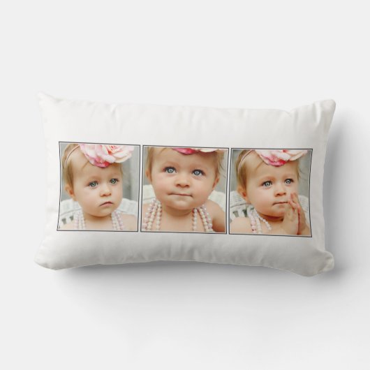 自分の3つの写真記念の娘の部屋を作成 ランバークッション (裏面)