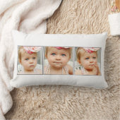 自分の3つの写真記念の娘の部屋を作成 ランバークッション (ブランケット)