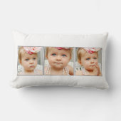 自分の3つの写真記念の娘の部屋を作成 ランバークッション (正面)
