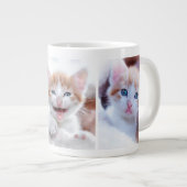 自分の3つの家族のペットの写真を作成 ジャンボコーヒーマグカップ (正面右)