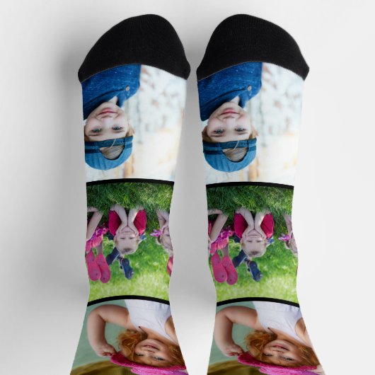 自分の3家族の子供のフォトコラージュを作成する ソックス (上部)