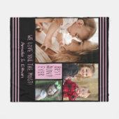 自分の3枚の写真のコラージュを作最高のるおばさん   フリースブランケット (正面(横))