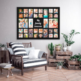 自分の32家族を作成する私を愛するフォトコラージュ キャンバスプリント