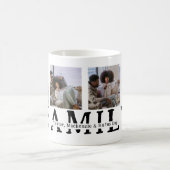 自分の4枚の写真と文字をパーソナライズされた作成する コーヒーマグカップ (中央)