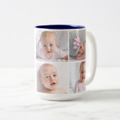 自分の4枚の写真を今まで最高のおばあちゃんに作成航海のする ツートーンマグカップ (正面右)