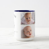 自分の4枚の写真を今まで最高のおばあちゃんに作成航海のする ツートーンマグカップ (中央)