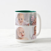 自分の4枚の写真を作成す最高のるおばあちゃんフローラ ツートーンマグカップ (正面右)