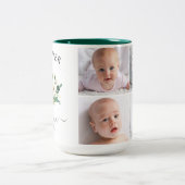 自分の4枚の写真を作成す最高のるおばあちゃんフローラ ツートーンマグカップ (中央)