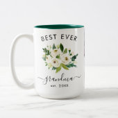 自分の4枚の写真を作成す最高のるおばあちゃんフローラ ツートーンマグカップ (左)