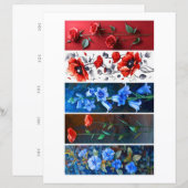 自分の5つの栄光の花ブックマークを作成する (正面/裏面)