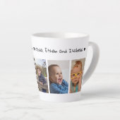 自分の5枚の写真を作成する私たちはあなたを愛ポップ・アートのする カフェラテマグ (右アングル)