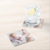 自分の5枚の写真を作成パーソナライズされたする  スクエアペーパーコースター (インサイチュ)