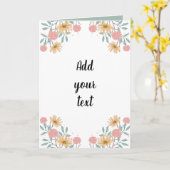 自分の5x7折り畳みグリーティングカードを作成する カード (黄色い花)