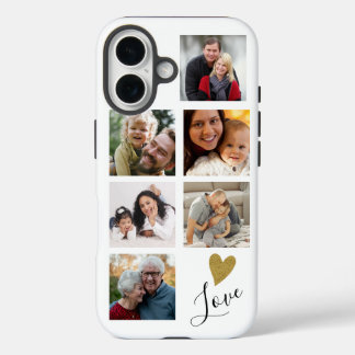 自分の6つのフォトコラージュ家族の愛を作成 iPhone 16ケース