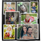 自分の7家族の写真コラージュ黒を作成 シャワーカーテン (正面)