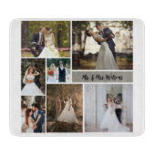 自分の7枚の写真のコラージュを結婚作成する カッティングボード (正面)