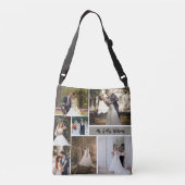 自分の7枚の写真のコラージュを結婚作成する クロスボディバッグ (裏面)