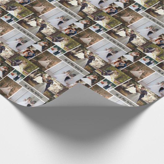 自分の7枚の写真のコラージュを結婚作成する ラッピングペーパー (角)