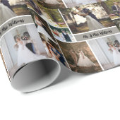 自分の7枚の写真のコラージュを結婚作成する ラッピングペーパー (ロールコーナー)