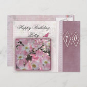 自分の70歳のパーソナライズされた誕生日を作成する ポストカード (正面/裏面)