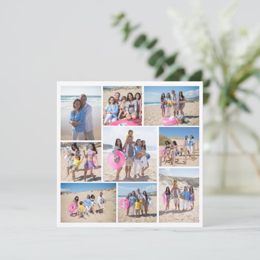 自分の9枚のフォトコラージカードを作成パーソナライズされたする 招待状 (スタンド正面)