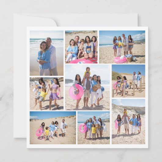 自分の9枚のフォトコラージカードを作成パーソナライズされたする 招待状 (正面)