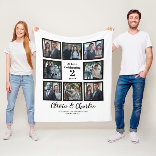 自分の❤️チャットボットが好き自分の写真を作成 フリースブランケット (インサイチュ)