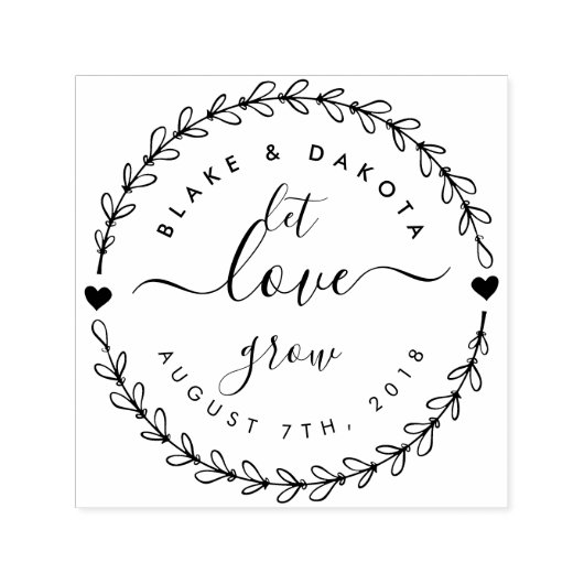 自分の「愛を育てよう」の日結婚付を作る セルフインキングスタンプ (デザイン)