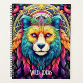 自分のBoho Wolf Totemカラフル動物を作成する プランナー手帳 (正面)