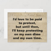 自分のDime Own Time Bill of Rights Resistに抗議する ポストカード (正面/裏面)