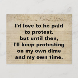 自分のDime Own Time Bill of Rights Resistに抗議する ポストカード