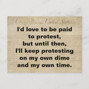 自分のDime Own Time Bill of Rights Resistに抗議する ポストカード