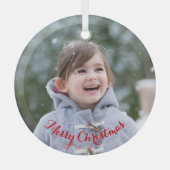 自分のDIYラウンドフォトクリスマスホリデーを作成 ガラスオーナメント (正面)