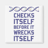 自分のDNA遺伝学を壊す前に自分をチェックしなさい マグネット (正面)