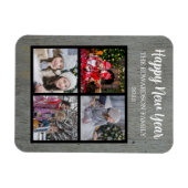 自分のHappy新年の家族の写真を作成する マグネット (横)