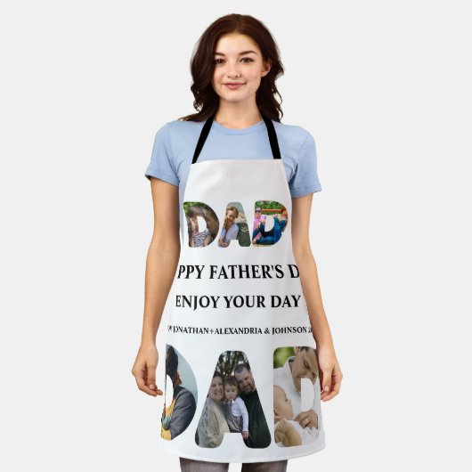 自分のHappy父親の日6写真コラージュを作成 エプロン (着用した状態)