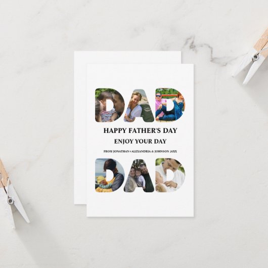 自分のHappy父親の日6写真コラージュを作成 カード (正面/裏面インサイチュ)