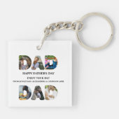 自分のHappy父親の日6写真コラージュを作成 キーホルダー (裏面)