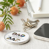 自分のHappy父親の日6写真コラージュを作成 キーホルダー (側面)