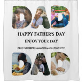 自分のHappy父親の日6写真コラージュを作成 シャワーカーテン (正面)